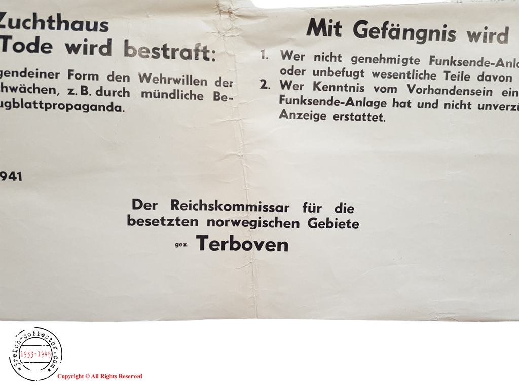 WW2 Concentration camp KL original items - Rare Huge Notification ...