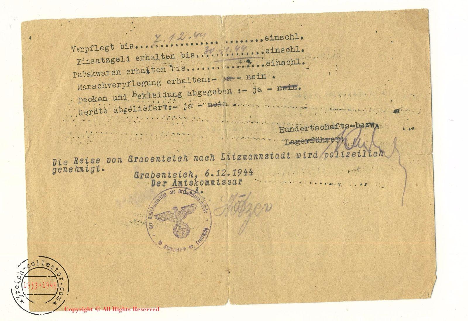 WW2 Concentration camp KL original items - WW 2 - Discharge and work ...